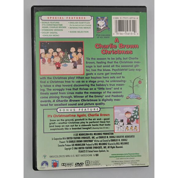 Peanuts Classic A Charlie Brown Christmas with Bonus Feature Included - Picture 2 of 7